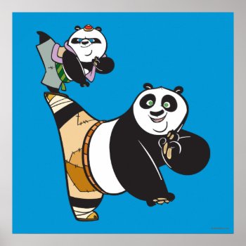 Po Ping And Bao Kicking Poster by kungfupanda at Zazzle