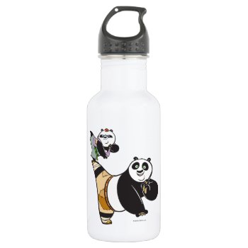 Po Ping And Bao Kicking Stainless Steel Water Bottle by kungfupanda at Zazzle