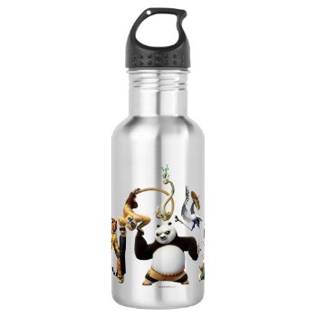 Po Ping And The Furious Five Water Bottle by kungfupanda at Zazzle