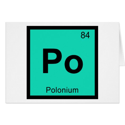 Po - Polonium Chemistry Periodic Table Symbol (Front Horizontal)