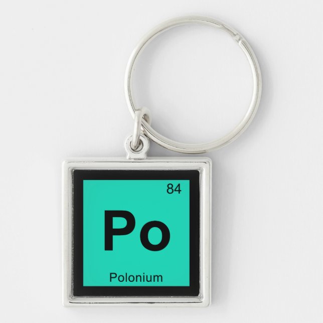 Po - Polonium Chemistry Periodic Table Symbol Keychain (Front)