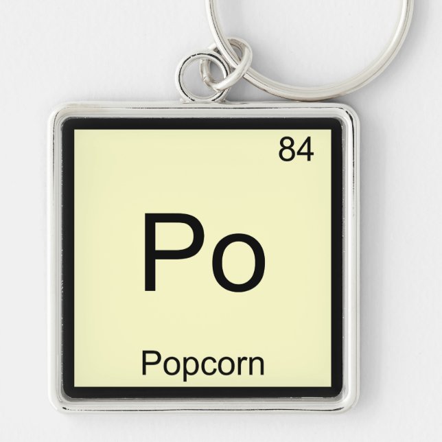 Po - Popcorn Funny Chemistry Element Symbol Tee Keychain (Front)