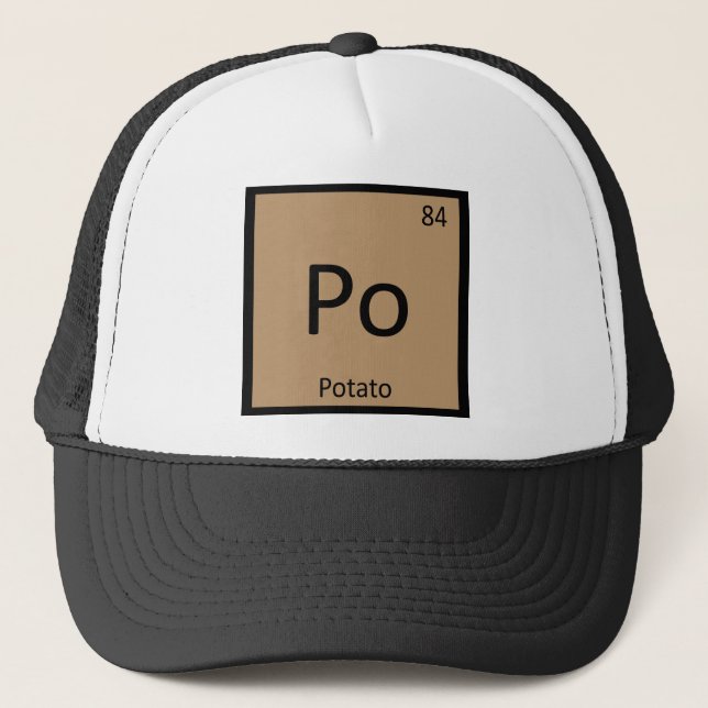 Po - Potato Vegetable Chemistry Periodic Table Trucker Hat (Front)