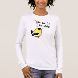 American Goldfinch: Po-ta-to-chip! Women's Basic Long Sleeve T-Shirt