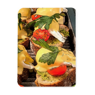 Poached Eggs with Avocado on Toast Magnet