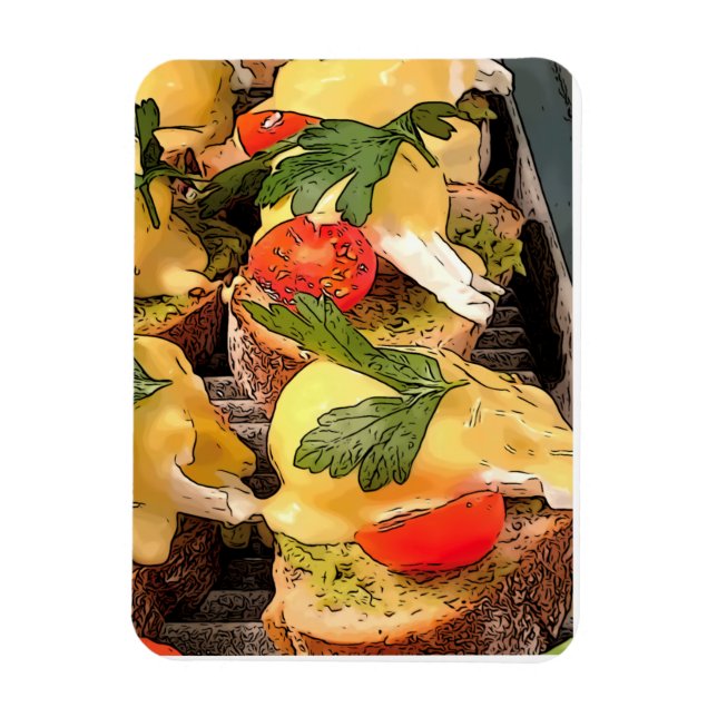 Poached Eggs with Avocado on Toast Magnet (Vertical)
