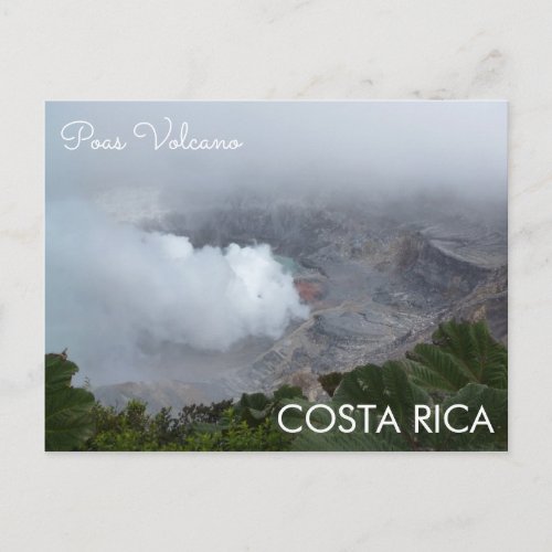 Poas Volcano Costa Rica Postcard