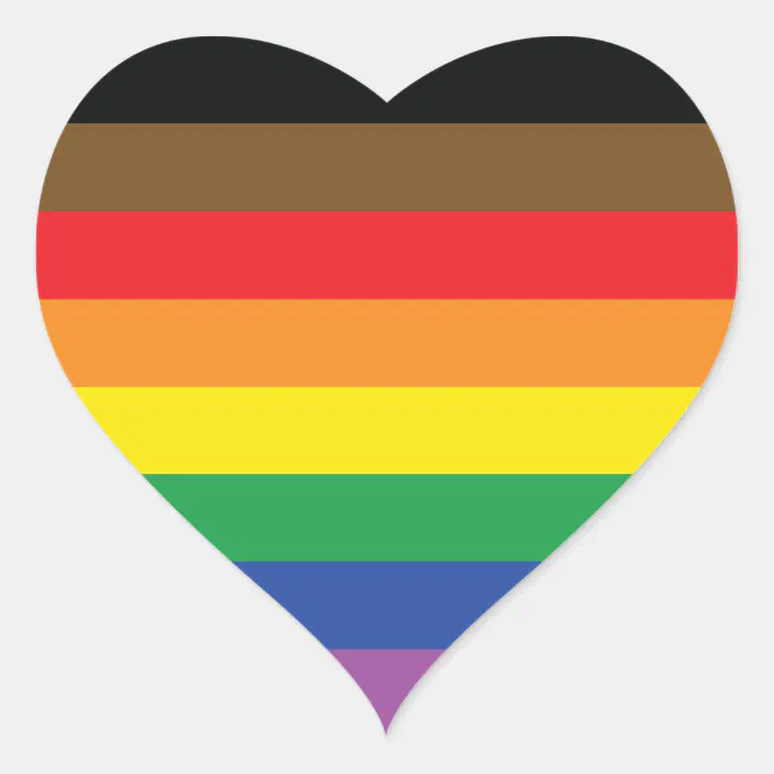 Poc Inclusive Gay Pride Flag Heart Sticker Zazzle Com