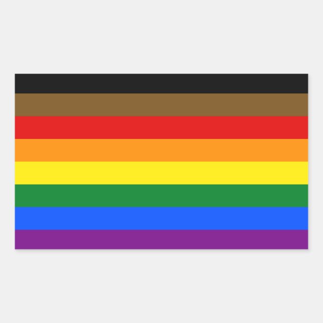 POC Inclusive LGBTQ+ Pride Rectangle Sticker (Front)