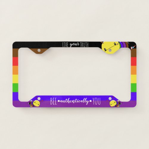 POC LGBTQIA BEE authentically YOU License Plate Frame