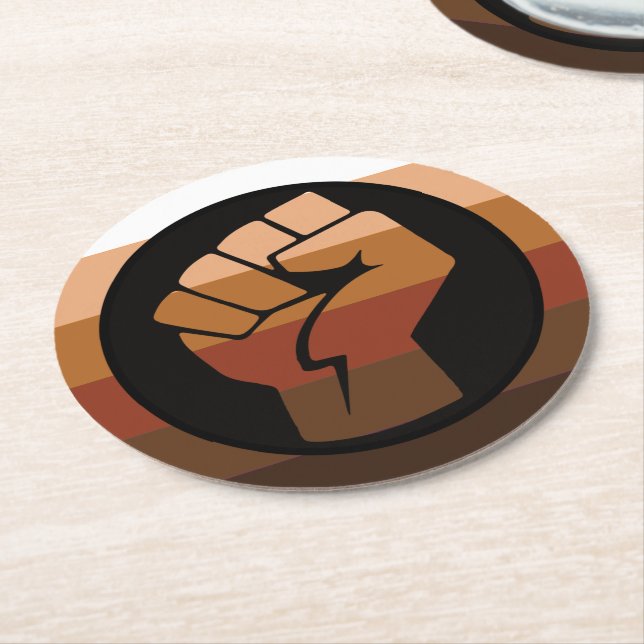 POC Pride Flag Round Paper Coaster (Angled)