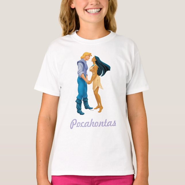Pocahontas and John Smith Holding Hands T-Shirt (Front)