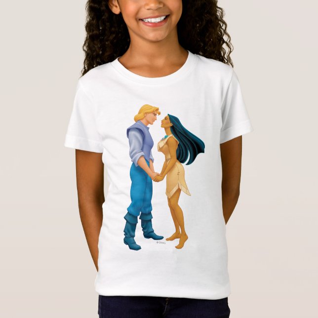 Pocahontas and John Smith Holding Hands T-Shirt (Front)