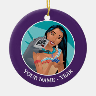 Pocahontas and Meeko Add Your Name Ceramic Ornament