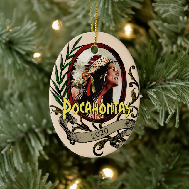 Pocahontas Elizabeth Warren 2020 Ceramic Ornament (Tree)