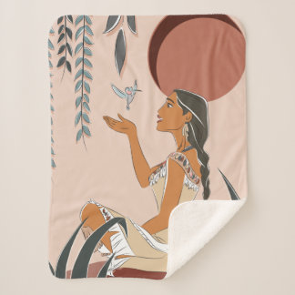 Pocahontas & Flit Captured Moment Sherpa Blanket