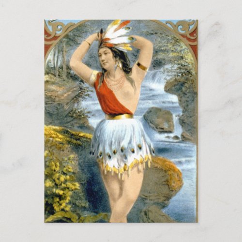 Pocahontas Native American Maiden Vintage Ad Postcard