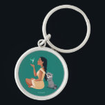 Pocahontas & Pals Forest Friendship Keychain<br><div class="desc">Bring a bit of woodland wonder to your day with this heartwarming Pocahontas design! Seated gracefully with her feathered friend Flit and mischievous raccoon Meeko playing with her braid, this scene celebrates friendship, fun, and the magic of nature. Whether on a notebook, T-shirt, or mug, this design adds a dash...</div>