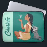 Pocahontas & Pals Forest Friendship Laptop Sleeve<br><div class="desc">Bring a bit of woodland wonder to your day with this heartwarming Pocahontas design! Seated gracefully with her feathered friend Flit and mischievous raccoon Meeko playing with her braid, this scene celebrates friendship, fun, and the magic of nature. Whether on a notebook, T-shirt, or mug, this design adds a dash...</div>