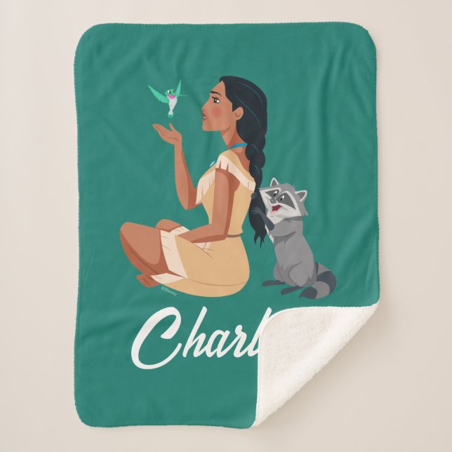 Pocahontas & Pals Forest Friendship Sherpa Blanket (Front)