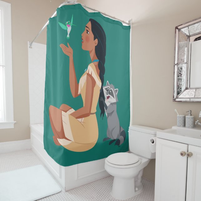 Pocahontas & Pals Forest Friendship Shower Curtain (In Situ)