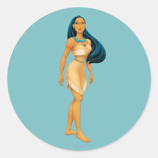 Pocahontas Pose Classic Round Sticker (Front)