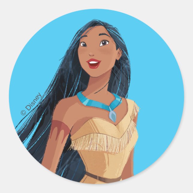 Pocahontas Spirit of the Wind Classic Round Sticker (Front)