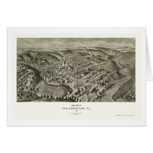 Pocahontas, VA Panoramic Map - 1911 Cards (Front Horizontal)
