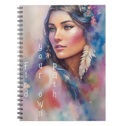Pocahontas Watercolor Portrait Notebook