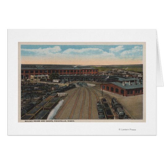 Pocatello, ID - Train Depot Round House & Cards (Front Horizontal)
