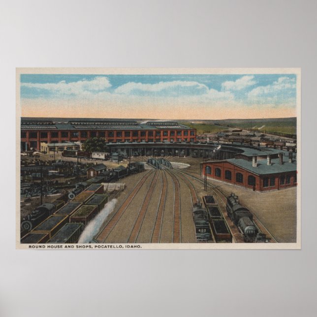Pocatello, ID - Train Depot Round House & Poster (Front)