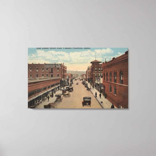 Pocatello, ID - View of E. Center Canvas Print (Front)