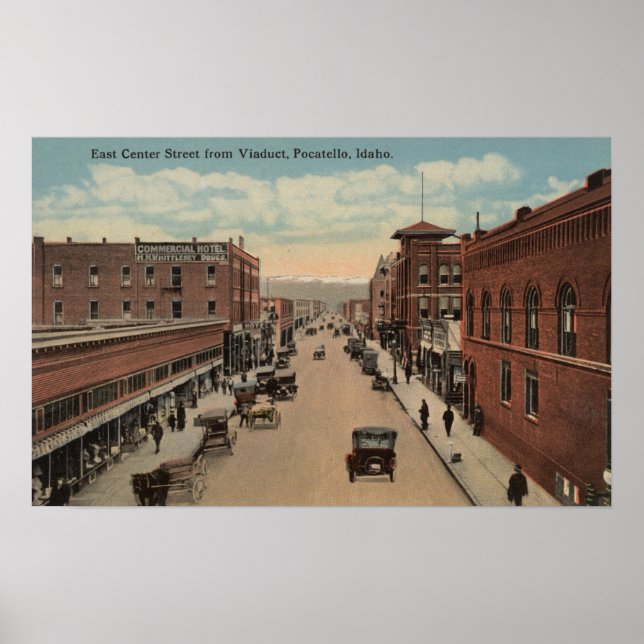 Pocatello, ID - View of E. Center Poster (Front)