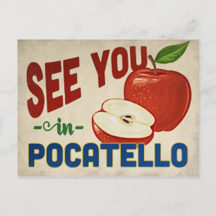 Pocatello Idaho Apple - Vintage Travel Postcard
