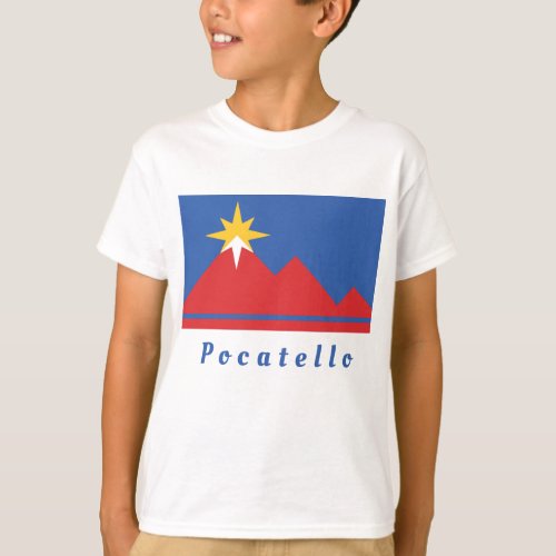 Pocatello Idaho City Flag Boys T_Shirt