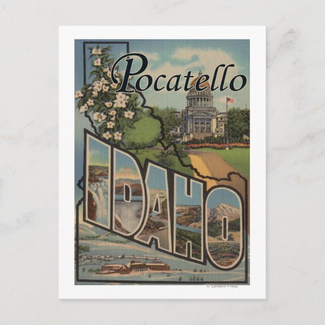 Pocatello, Idaho - Large Letter Scenes Postcard (Front)