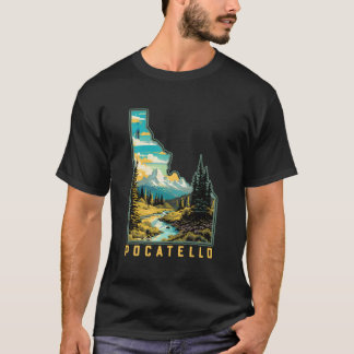 Pocatello Idaho State Outdoor Nature Graphic T-Shirt