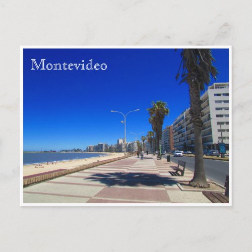 pocitos rambla montevideo postcard