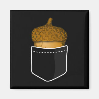 Pocket Acorn - Oak Nuts Fall Plants Nature Tee Magnet