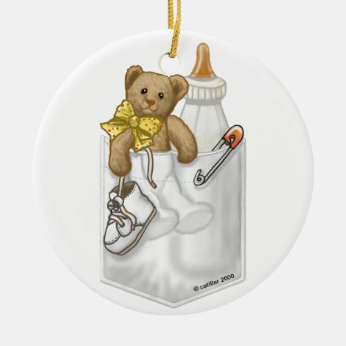 Pocket Baby Bottle Ceramic Ornament