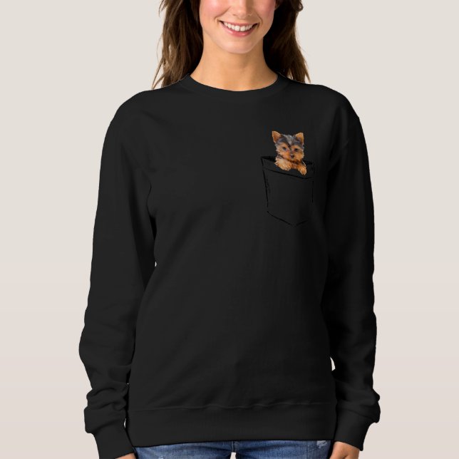 Pocket Baby Yorkie Dog Love R Dad Mom, Boy Girl Sweatshirt (Front)