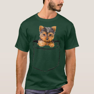 Pocket Baby Yorkie Dog Lover Dad Mom Boy Girl T-Shirt