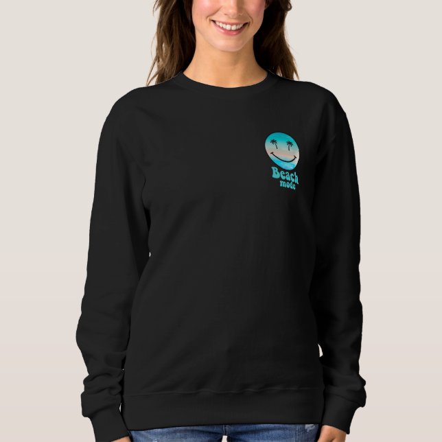 Pocket Beach Mode Smiling Face Summer Happy Smile  Sweatshirt (Front)