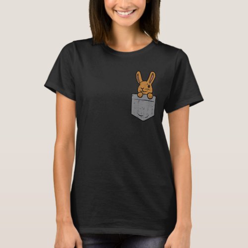 Pocket Bunny Rabbit Cute Happy Easter Day Men Wome T_Shirt