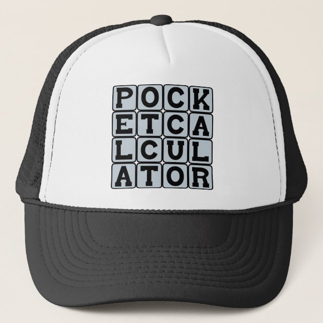 Pocket Calculator, Math Tool Trucker Hat (Front)