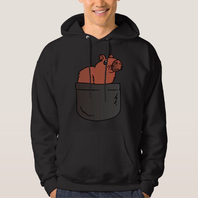 Pocket Capybara Guinea Pig Rodent Animal  Capy Hoodie (Front)