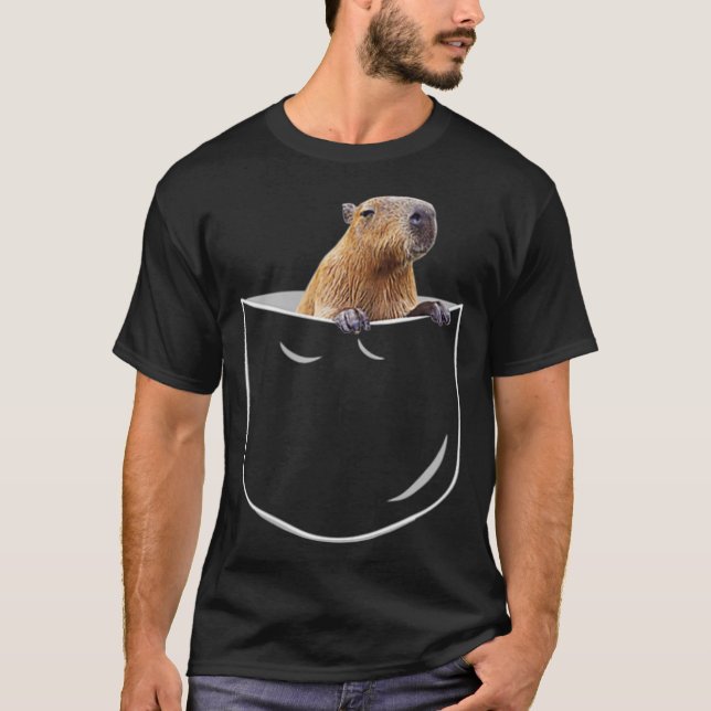 Pocket Capybara Shirt Funny Capybara In Pocket (Front)