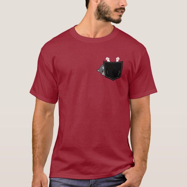 Pocket Cat Magic Design Whimsical Feline Charm  T-Shirt (Front)