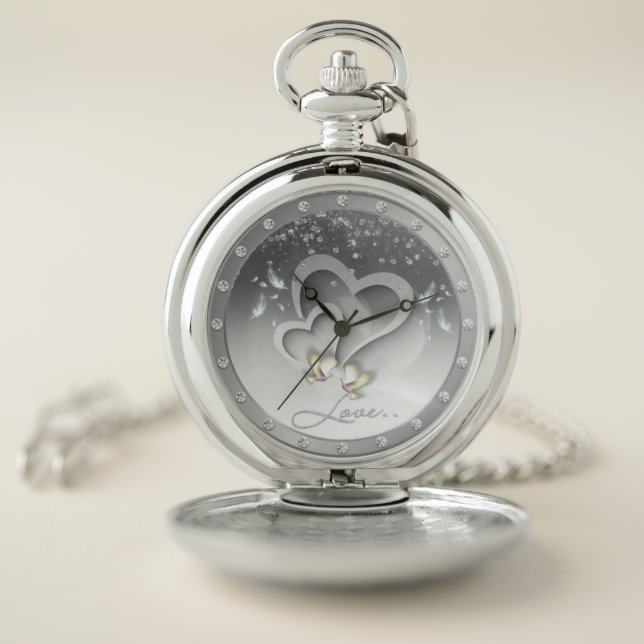 Pocket clock with hearts and love watch (Inside)