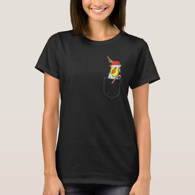 Pocket Cockatiel Dog Christmas Xmas Bird Pet Men W T-Shirt (Front)